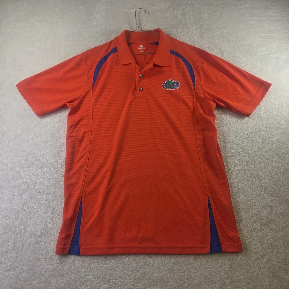 Knights Apparel Florida Gators Mens Large Orange Blue Mesh Polo Shirt NCAA